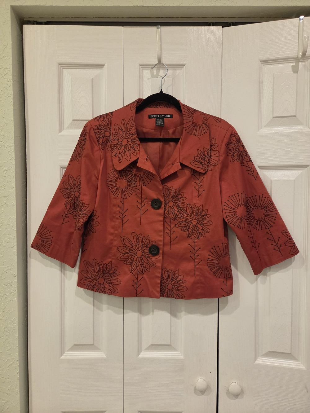 Rust Floral Cropped Jacket